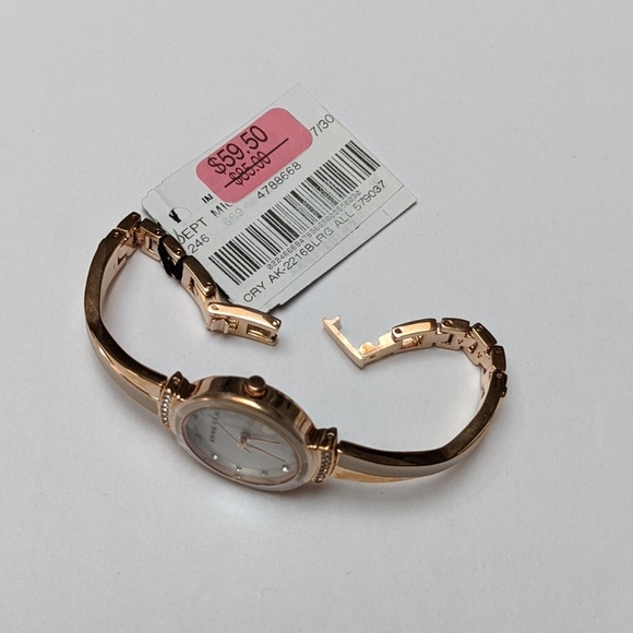 Anne Klein Jeweled Dainty Gold Watch - Picture 4 of 5